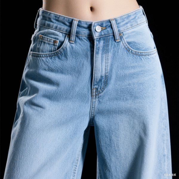 Light Blue High - Waisted Wide - Leg Jeans