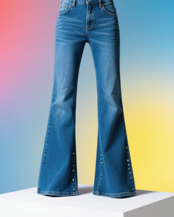 Light Blue High - Waisted Wide - Leg Jeans