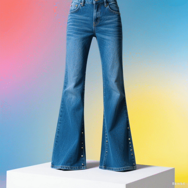 Light Blue High - Waisted Wide - Leg Jeans
